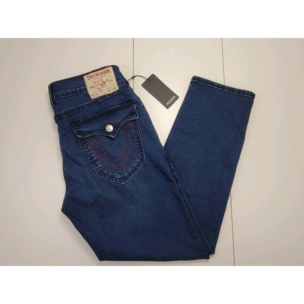 True Religion Mens Geno Relaxed Slim Fit Straight Leg Flap Pocket Size 34/30 New